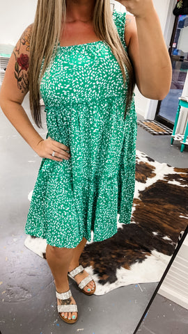 PS Green Spotted Leopard Dress