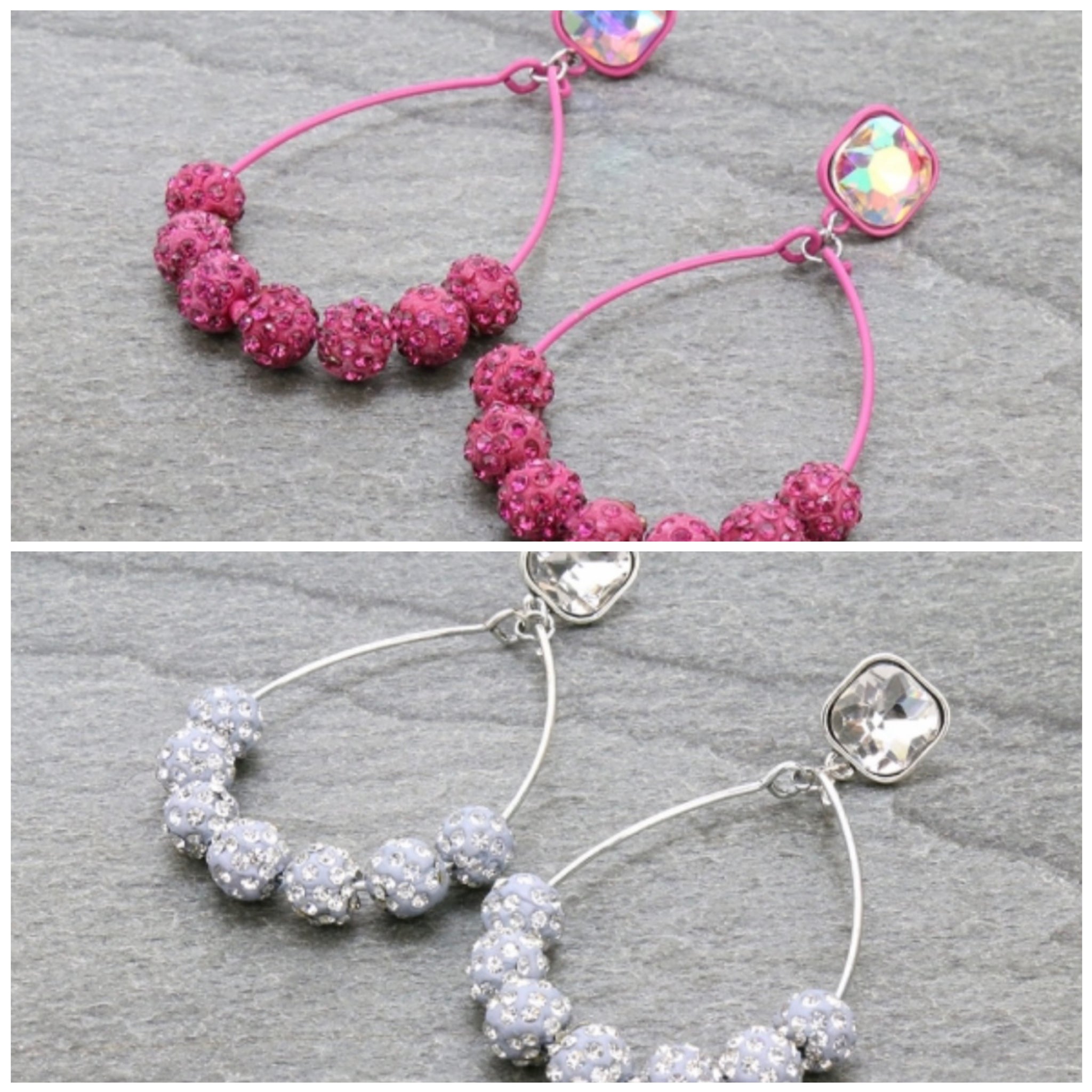 Pave Ball Crystal Earrings